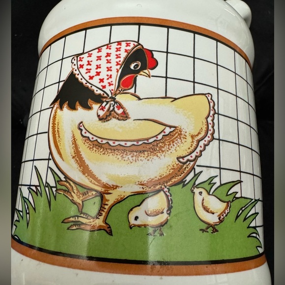 Vintage Ceramic Chicken Hen Crock Jar Jug Kitchen Utensil Holder Country Decor - Picture 8 of 8